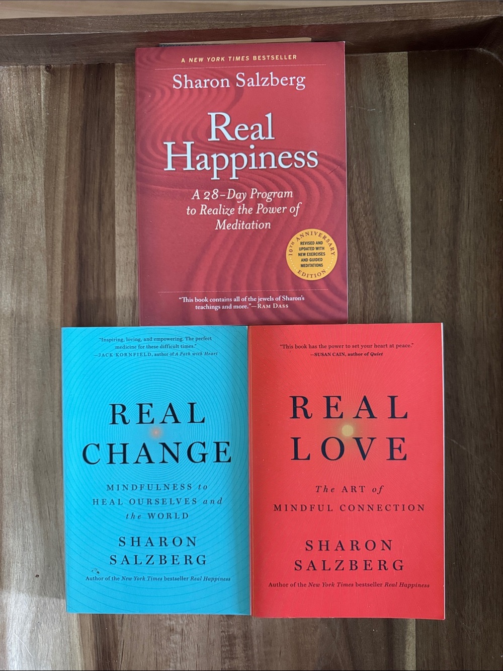 Sharon Salzberg 'Real Happiness' & 'Real Love' - Red Meditation Books